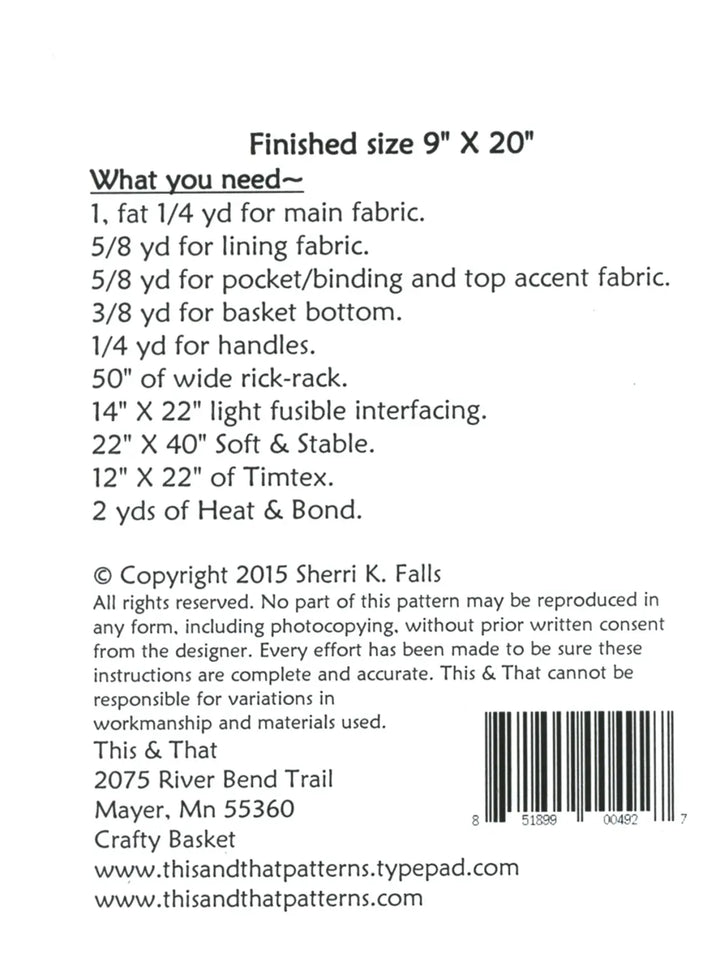 Pattern - This and That - Crafty Basket