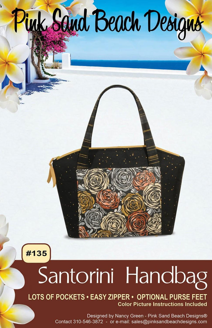Pattern - Pink Sand Beach - Santorini Handbag