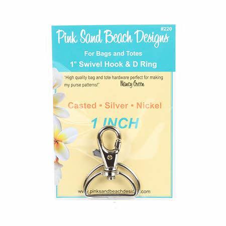 BAG - Pink Sand Beach - Swivel Hook and D Ring - Silver Nickel 1in
