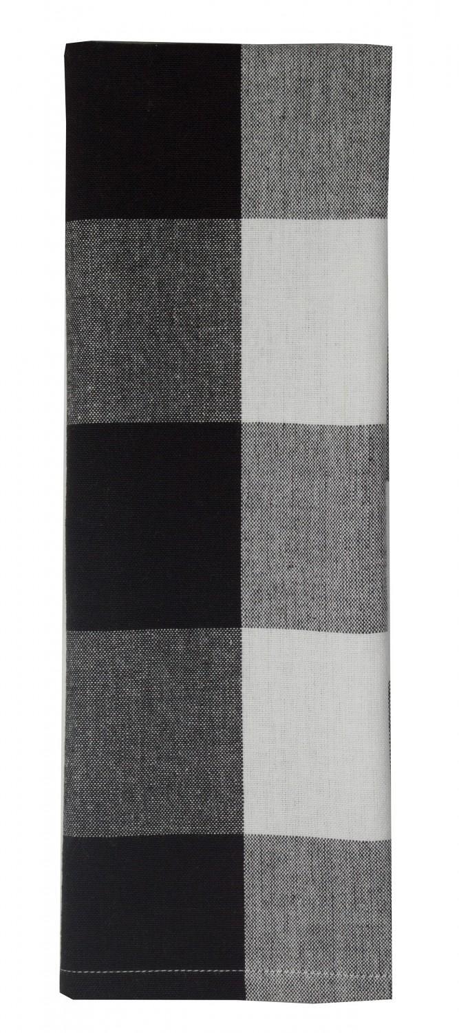 Tea Towel - Plain Weave Farm House 3in Check Black and White