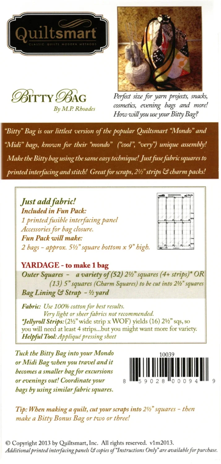 Pattern - Quilt Smart - Bitty Bag Fun Pack