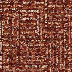 Quilting Treasures - Book Club - Classic Books Text Brown