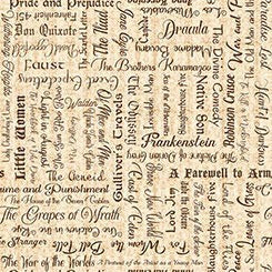 Quilting Treasures - Book Club - Classic Books Text Cream