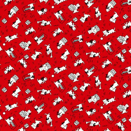 Marcus Fabrics - Judie Rothermel - Aunt Grace Goes Bold - Red Cats