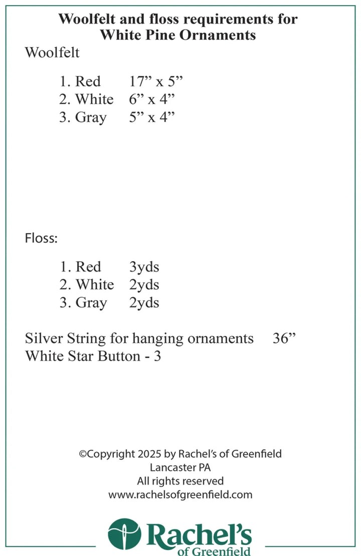 Kit - Rachel of Greenfield - Winter Mittens Ornament