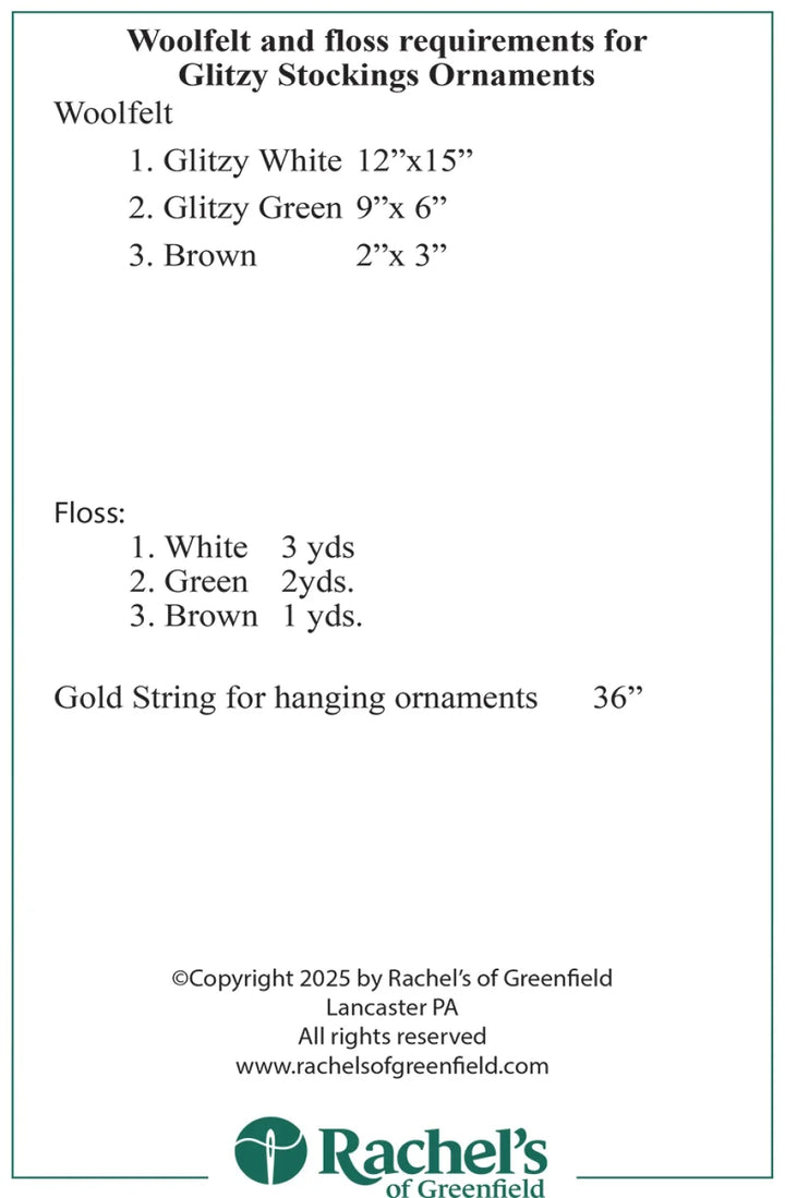 Kit - Rachel of Greenfield - Glitzy Stockings Ornaments