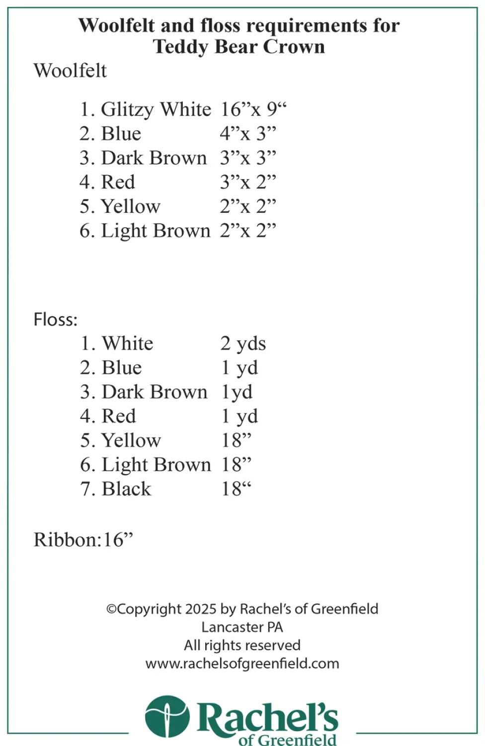 Kit - Rachel of Greenfield - Teddy Bear Birthday Crown