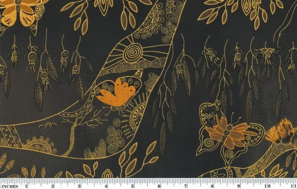 M&S Textiles - Aboriginal - Springtime family Gathering Tan