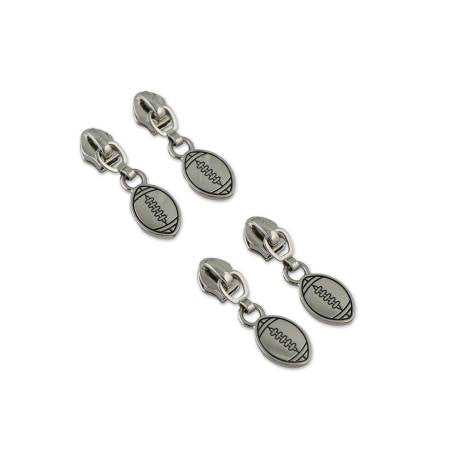 Four Football Zipper Pulls Nickel