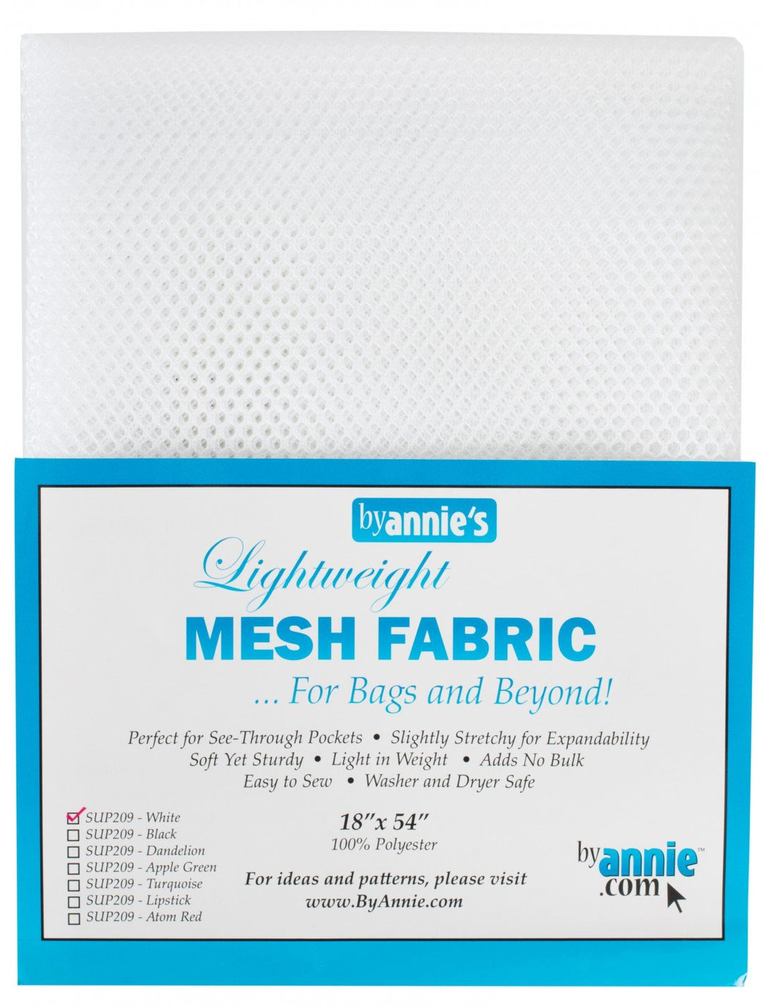Mesh - Lite Weight Fabric - White 18"x54"