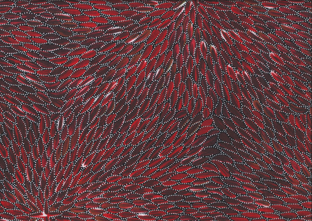 M&S Textiles - Aboriginal - Bush Medicine Leaves Burgundy
