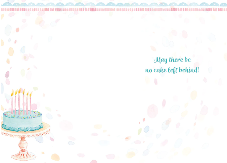 Greeting Card - Turquoise Birthday Cake On Stand