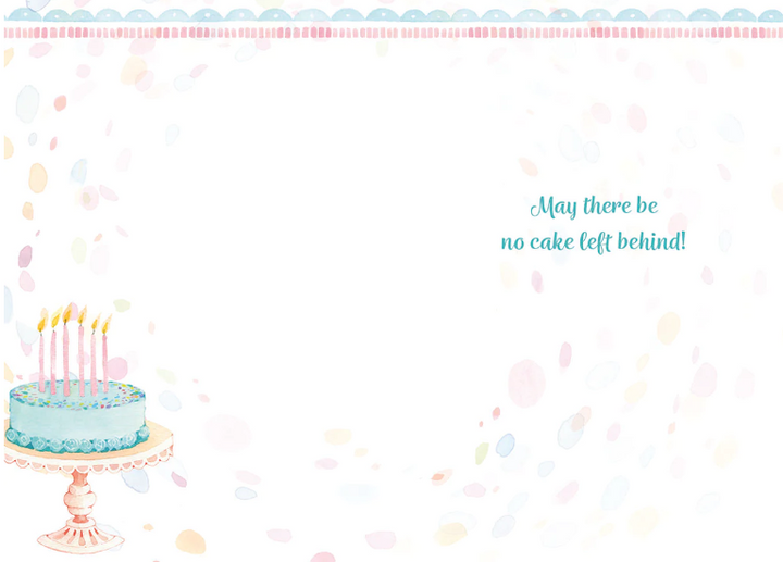 Greeting Card - Turquoise Birthday Cake On Stand