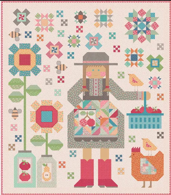 Membership Fee - Fabric of The Month - The Quilted Farm Girl 77"x88"