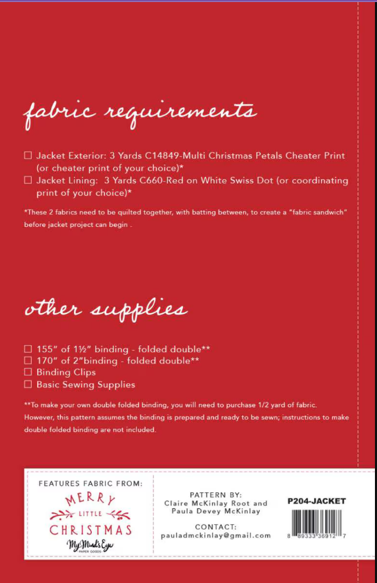 Pattern - Paula McKinlay - Quilted Jacket