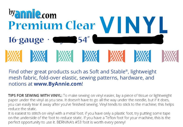 Vinyl - Clear 16 Gauge 54in