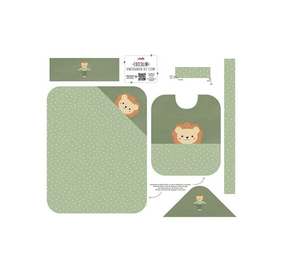 Set - Bib and Towel Set - Fabric 28.3x24.4in Bamby