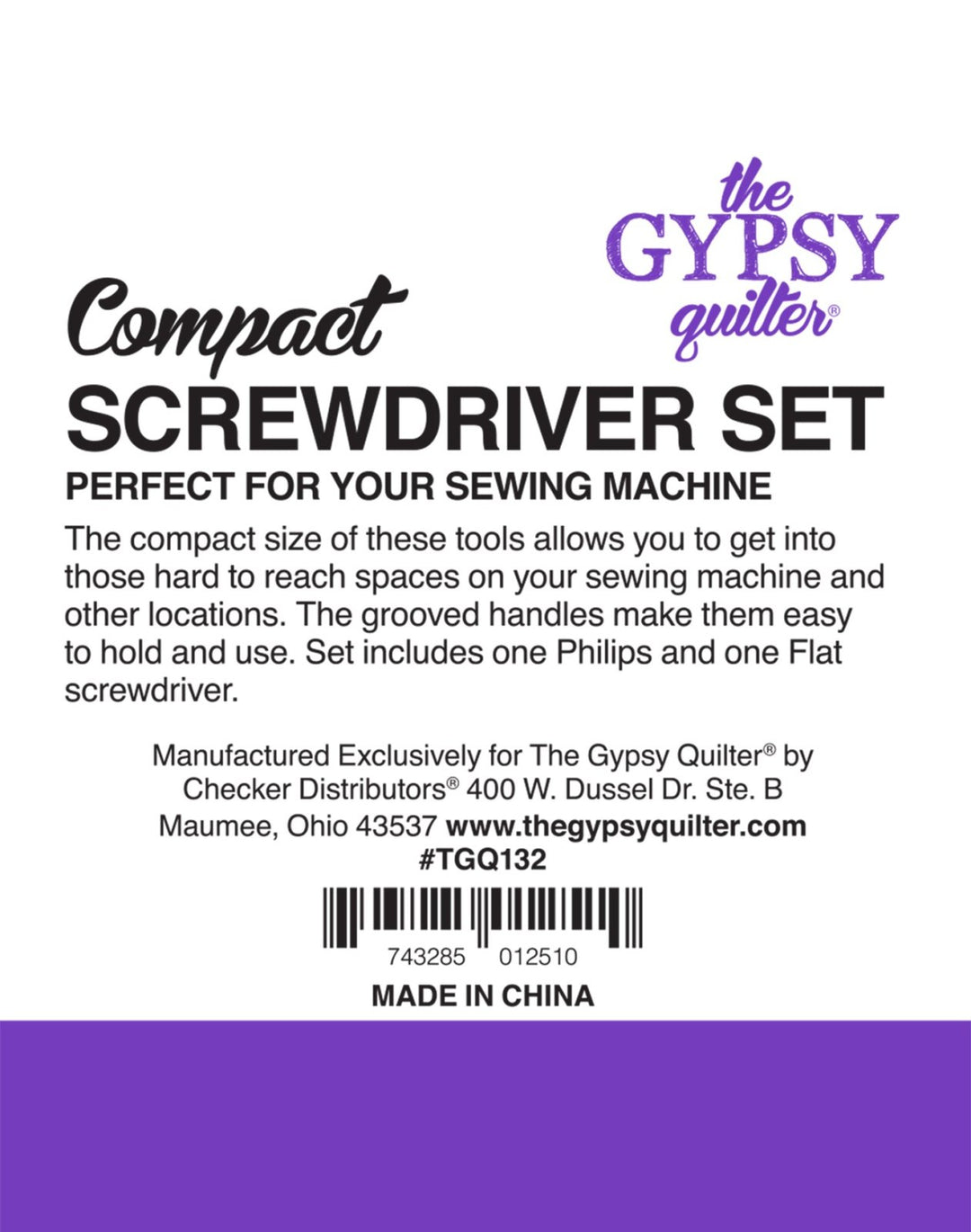 Screwdrive Set - The Gypsy Quilter Sewing Machine