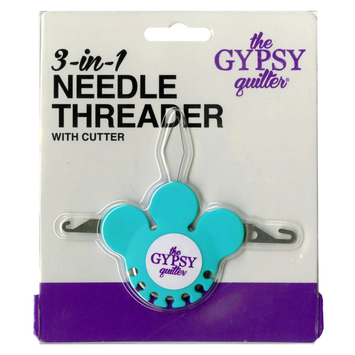 Needle Threader - The Gypsy Quilter 3 In 1 Needle Threader with Cutter