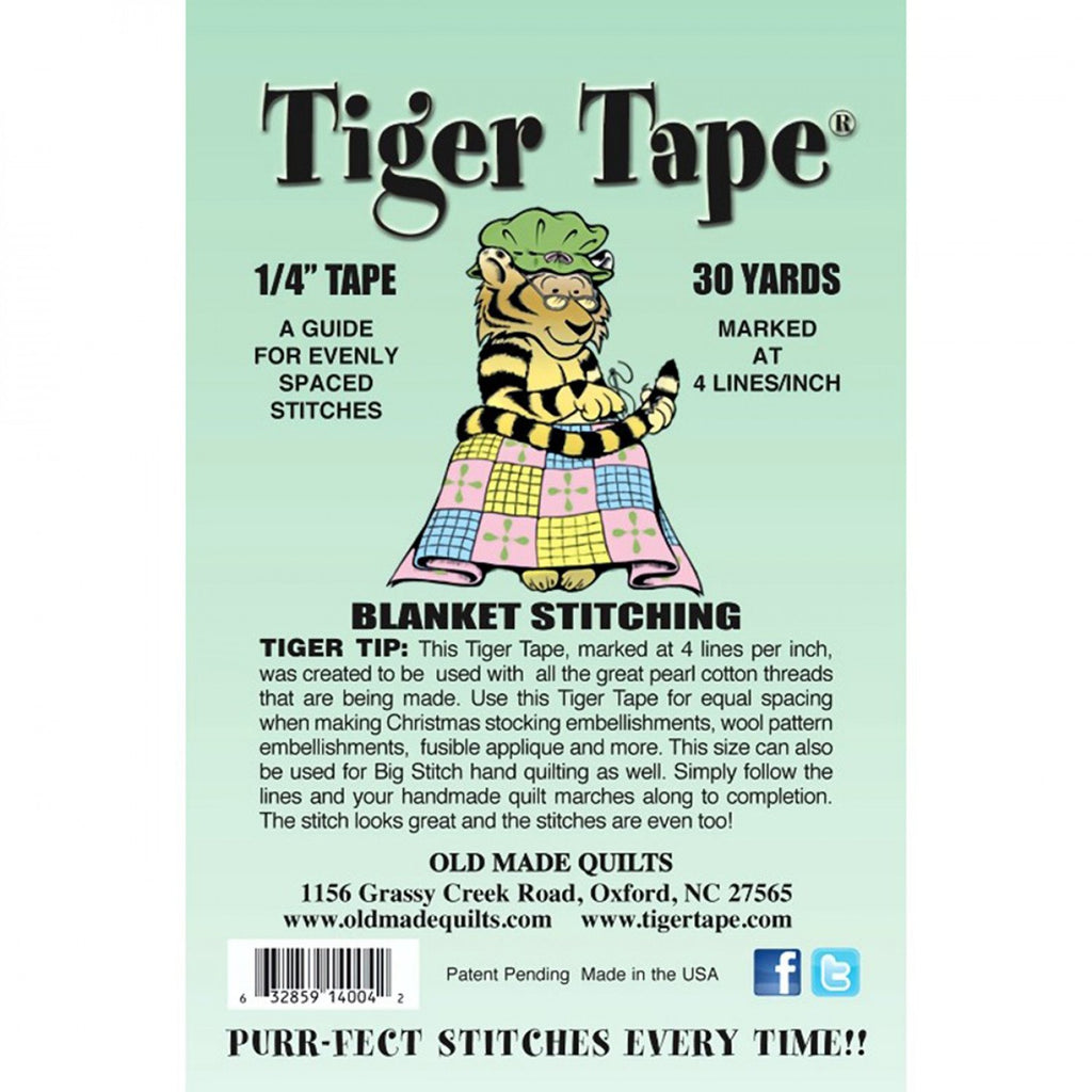 Tiger Tape Old Made Quilts Scant 1/2 30 yard Marked for Half