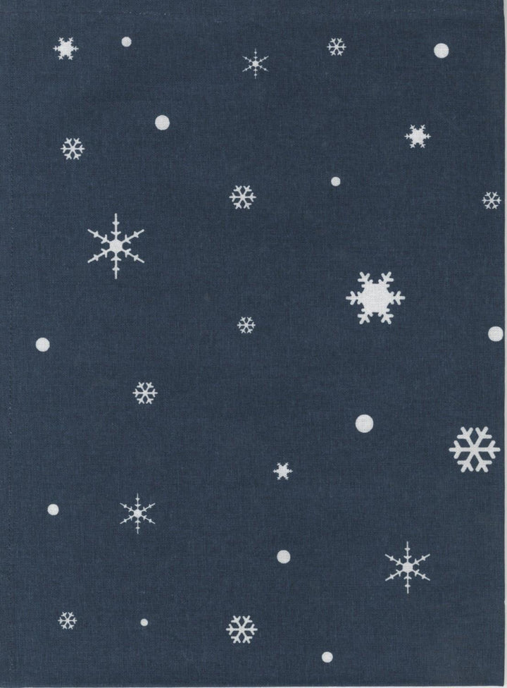 Tea Towel - Snowflake - Navy