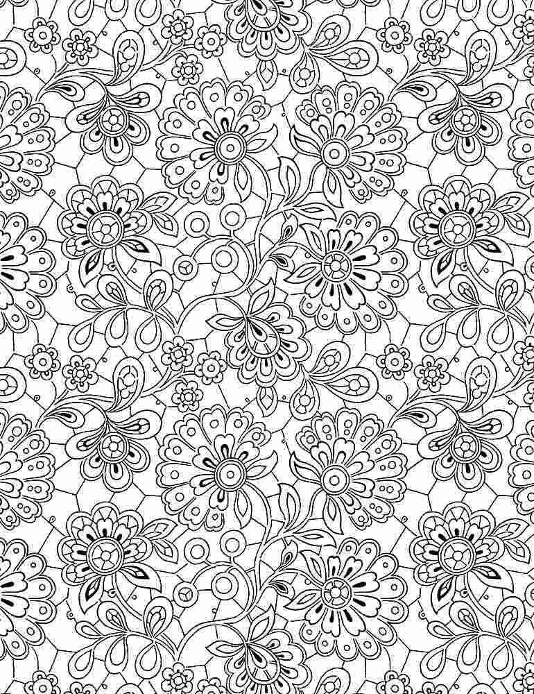 Timeless Treasures - Ink - Paisley Doodles - White