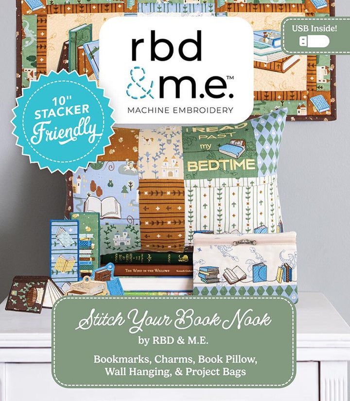 USB - Riley Blake - Stitch Your Book Nook - Machine Embroidery USB