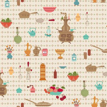 Riley Blake - WIDEBACK - Baked with Love - Wallpaper Linen 107/108"