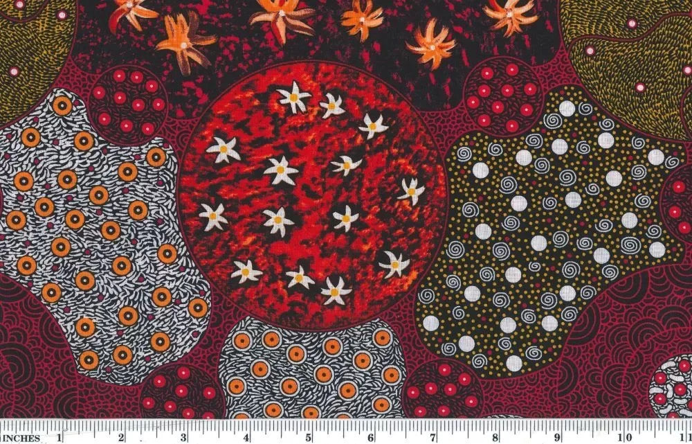 M&S Textiles - Aboriginal - Wild Bush Tomato Scarlet
