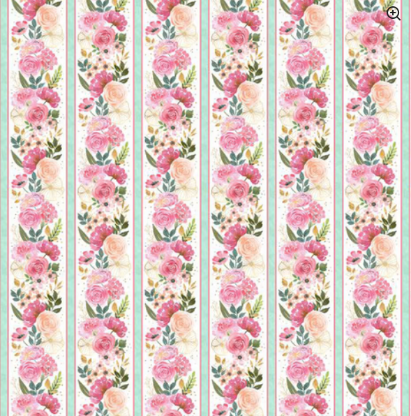 Wilmington  - Peony Blossoms - Stripe Florals