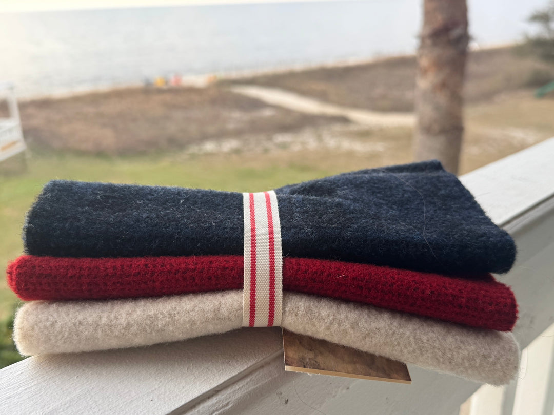 Wool Bundle - Bright Red, White, Blue - appoximate size 8"x15" each peice