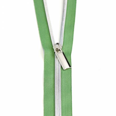 Zipper 3 Yards with 9 pulls - Sallie Tomato - Magnolia #5 Nylon Nickel Coil