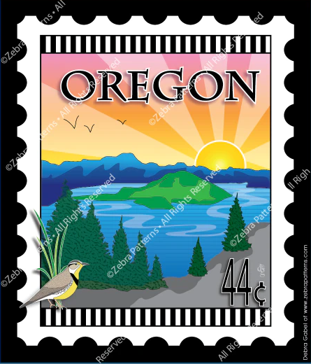 Zebra - Mini Postage Stamp - Oregon