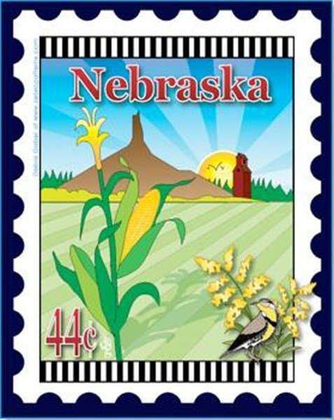 Zebra - Mini Postage Stamp - Nebraska