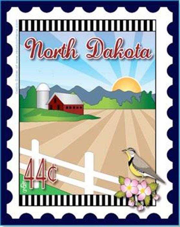 Zebra - Mini Postage Stamp - North Dakota