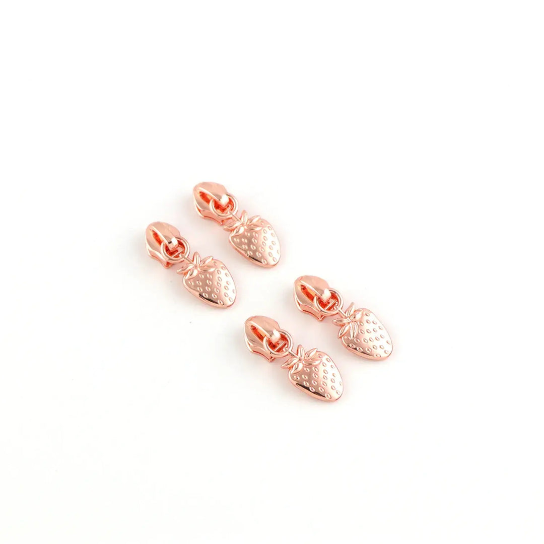 Zipper Pull - Four Strawberry Rose Gold
