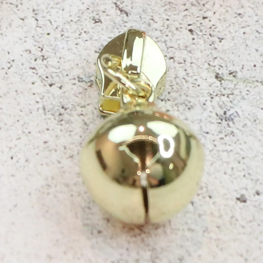 Zipper Pull - Four size 5 Jingle Bell Zipper Pulls Gold
