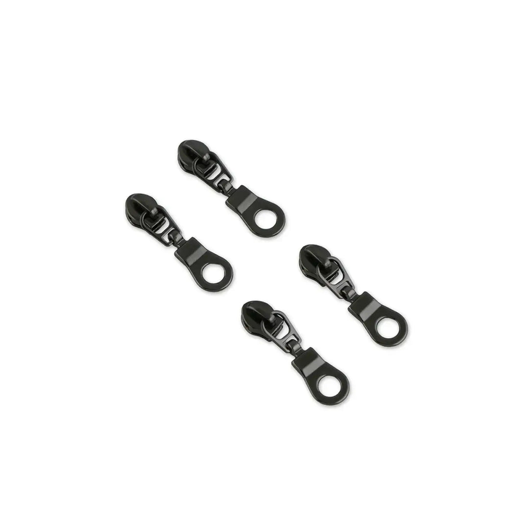 Zipper Pull - Sallie Tomato - Four #3 Donut Zipper Pulls - Gunmetal