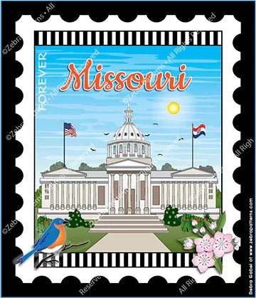 Zebra - Mini Postage Stamp - Missouri