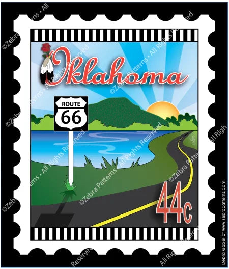Zebra - Mini Postage Stamp - Oklahoma