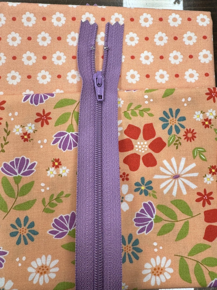 Kit - Quick Zip Case - 2.5" W x 2.5" H x 8.5" L - Coral Flower Large & Small Print  (Pattern NOT included)